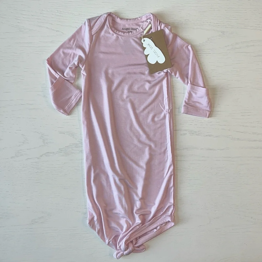 Angel Dear Baby Bamboo Knot Gown Solid Nosegay Pink 0-3 months